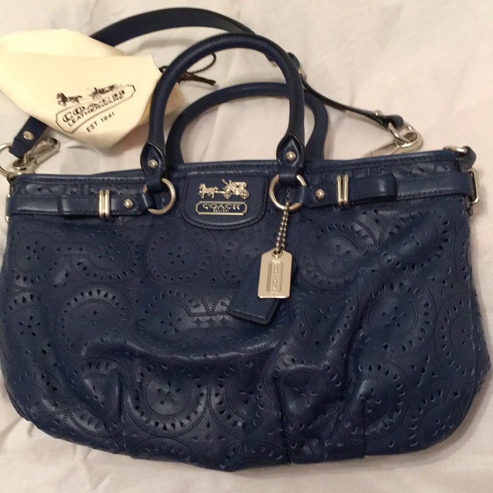 Coach NWOT Madison Lace Leather Sophia Satchel